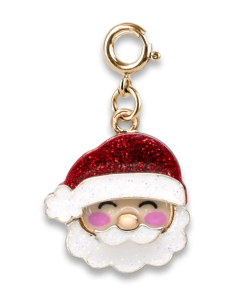 Charm Papai Noel Dourado com Glitter