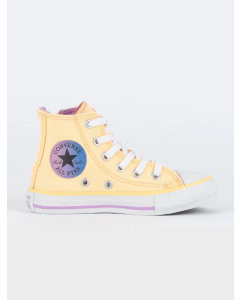 Tênis Converse Kids Chuck Taylor All Star Sidi Zip Hi Seasonal Laranja Claro