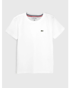  Camiseta Infantil em Jérsei de Algodão com Gola Redonda Lacoste branco