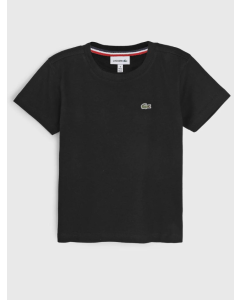 Camiseta Lacoste Infantil Logo Bordado Preta