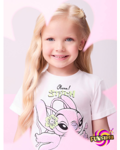 Blusa stitch e angel Momi off white