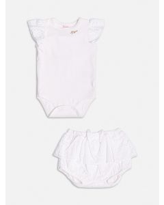 Conjunto body e shorts Momi bebe pérola