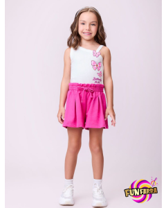 Conjunto Regata Shorts Pink Off White Momi