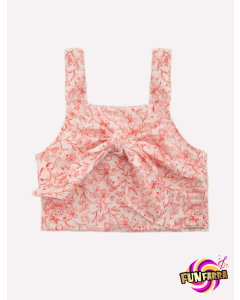 Blusa Cropped Algodão Estampado Toil De Jour Pituchinhus