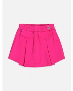 Short saia pregas e lapela Momi pink glam