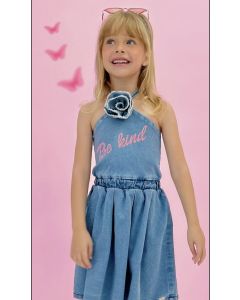 VESTIDO BARBIE FLOR JEANS