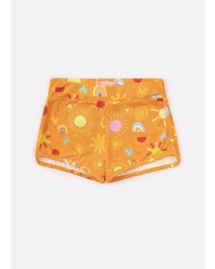 SHORT LIGHT ESTAMPADO PITUCHINHUS FUNDO LARANJA