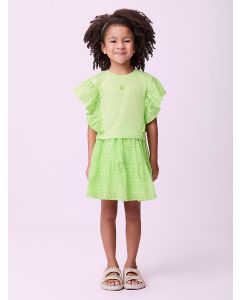 Conjunto blusa e saia Momi verde soft lime